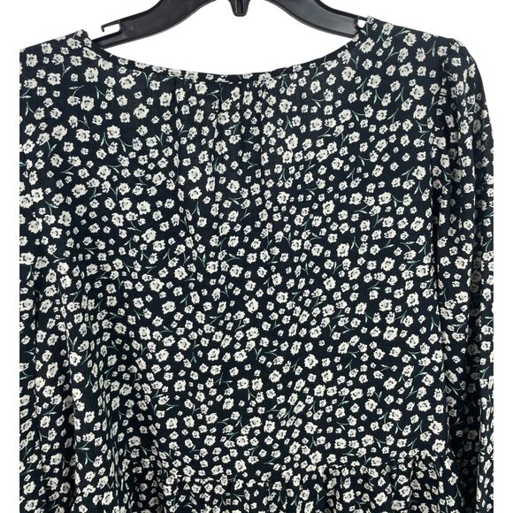 Ana A New Approach Womens Floral Long Sleeve Top Large Black Gray - Picture 5 of 7